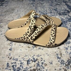 Crocs Kaydee II Cheetah Print Slip-On Slides Size 7